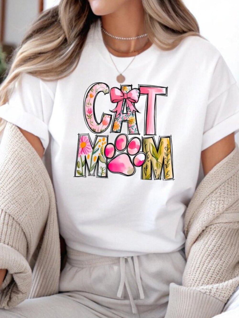 Cat Mom T-Shirt, Cat Mama Tee, Cat Lover Gift
